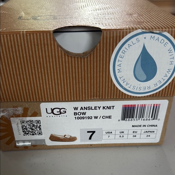 UGG Chestnut Ansley Knit Bow Moccasin Slippers - Picture 12 of 12